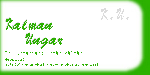 kalman ungar business card
